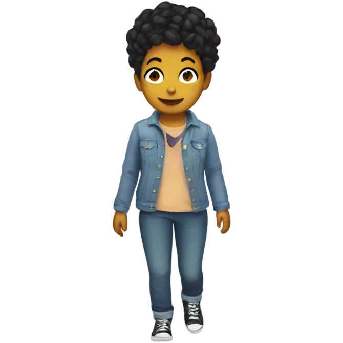 indie butch lesbian walking  emoji