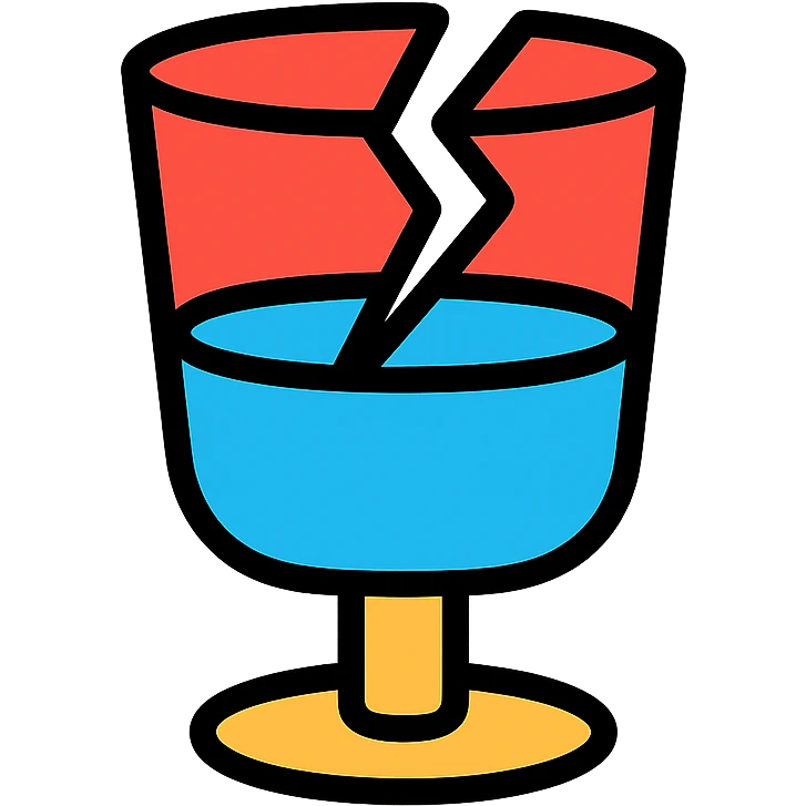 broken glass icon with color outline emoji