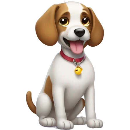a dog with a balloon emoji