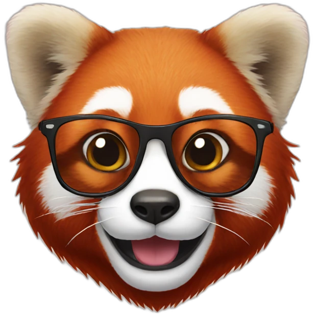 red panda with glasses emoji