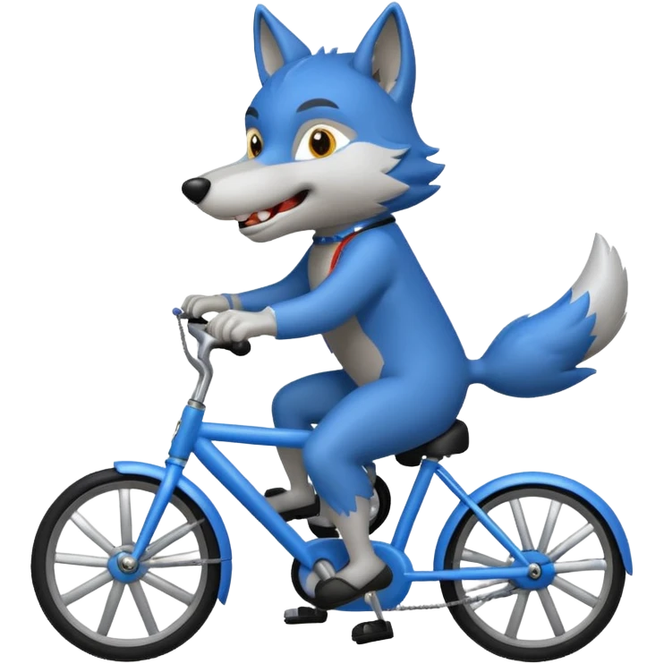 Wolf cartoon  ride on cycle emoji