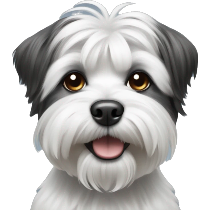 shitzu terrier black and white dog emoji
