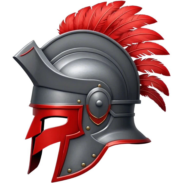 PRAEFECTUS iron grey roman helmet with red plumage  emoji