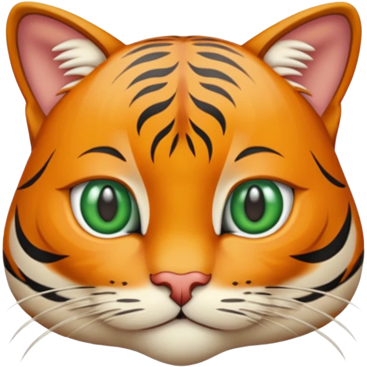 Un chat tigré poil long avec des yeux verts emoji