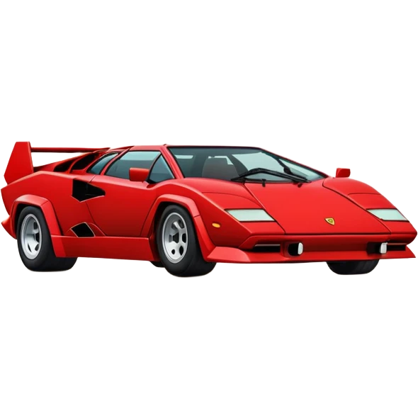 Make the red Lamborghini Countach even more minimalist and emoji-like emoji