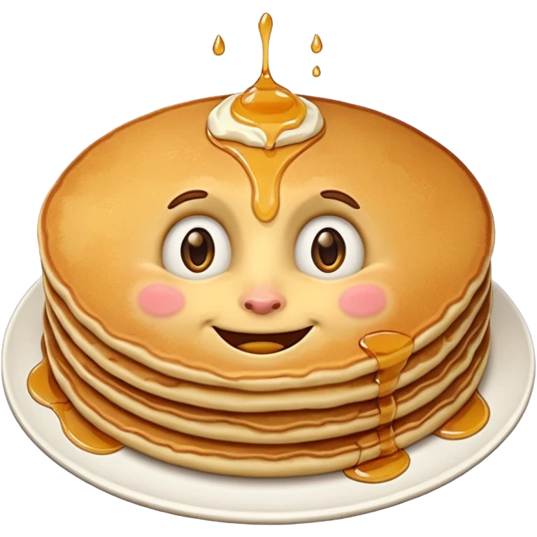 A pancake with a face emoji