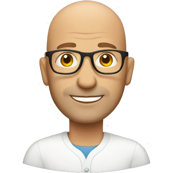 glasse, bald, middle-aged man, self employed emoji