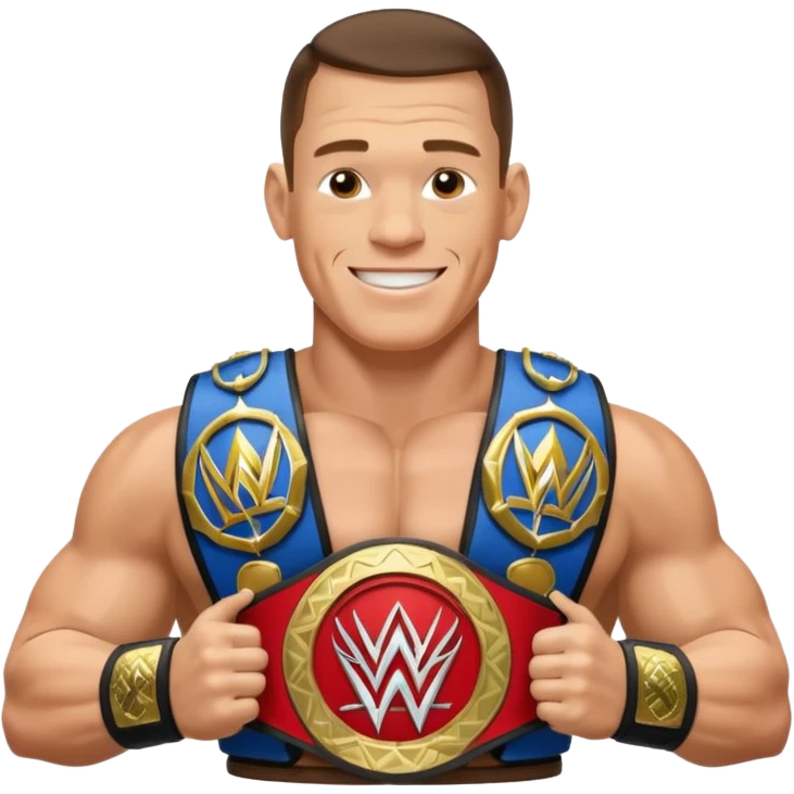 John Cena with wwe championship  emoji
