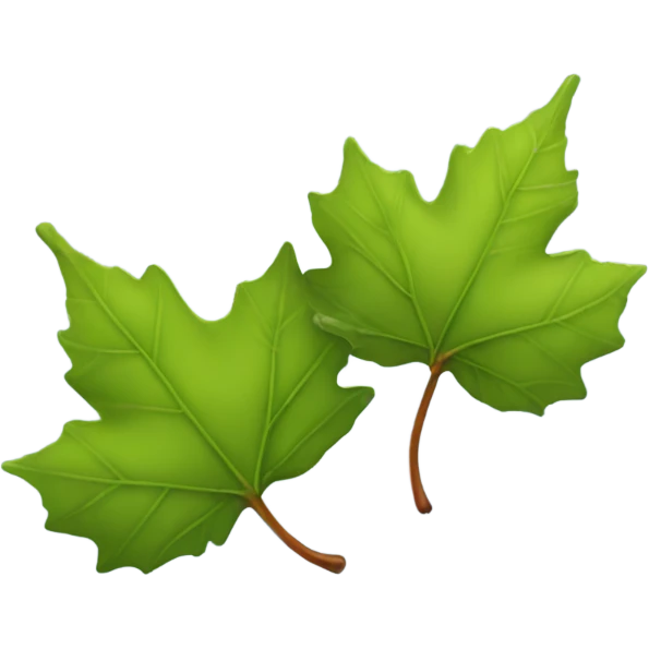 two falling leafs with snow on top emoji