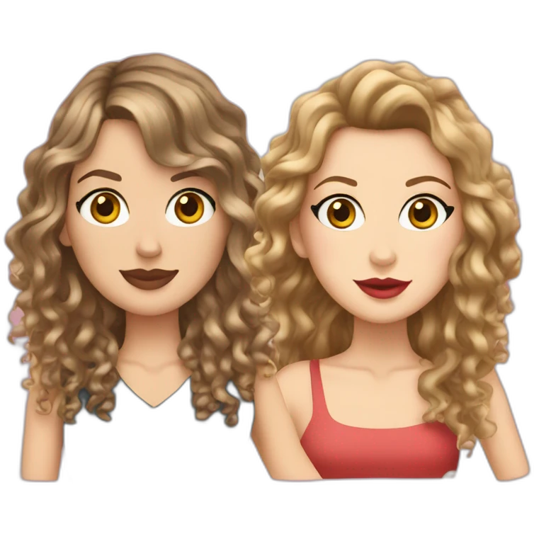 taylor swift and a white girl with curly brown hair emoji