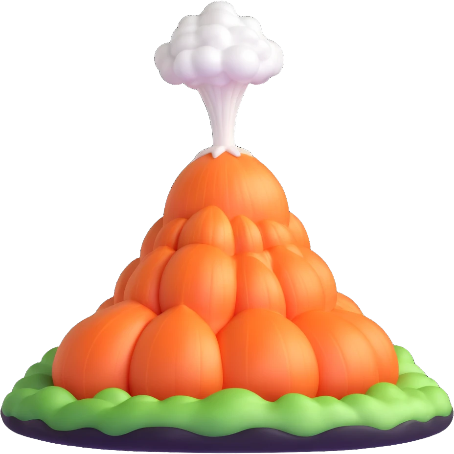 onion volcano with steam coming out emoji