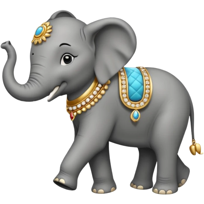 elephant walking out of target wearing jewelry emoji