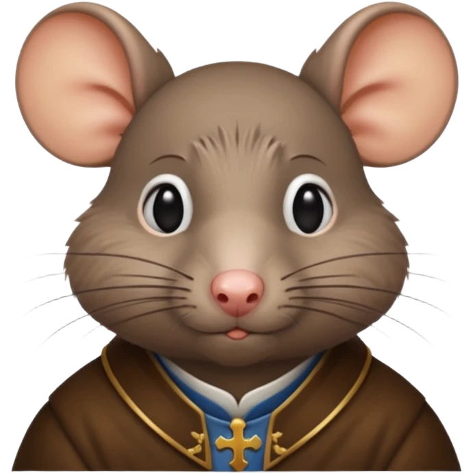 A rat with a Catholic tonsure style haircut like st Thomas aquinas emoji