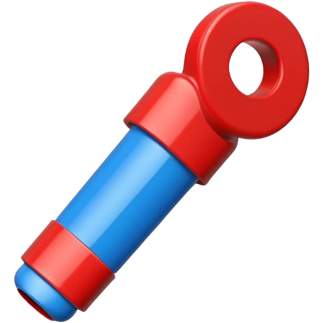 whistle in blue (#00A3E0) and red (#F9423A)  emoji