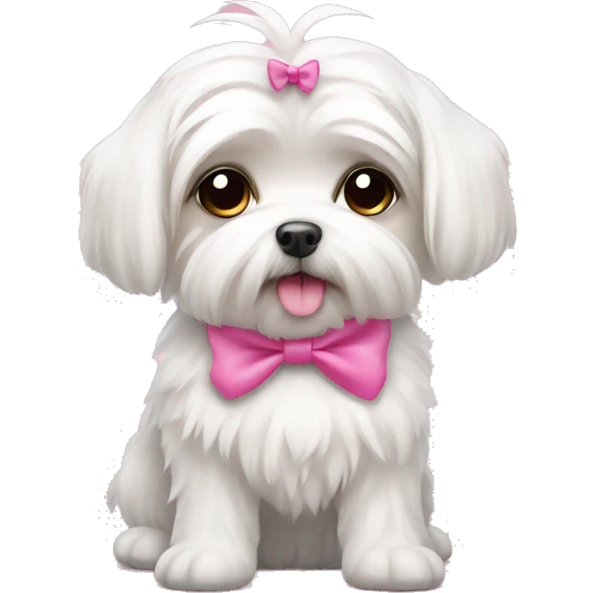 Maltese with a pink bow emoji