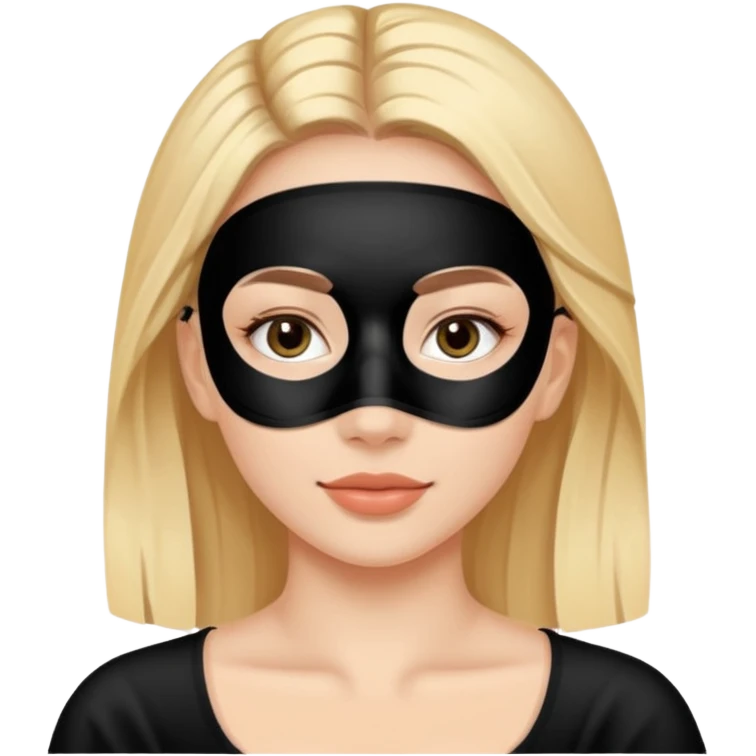 young woman with black facial treatment mask, skincare style. emoji