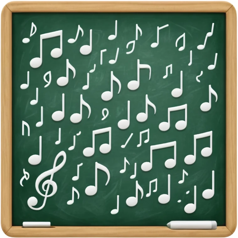 green black board music notes on it emoji