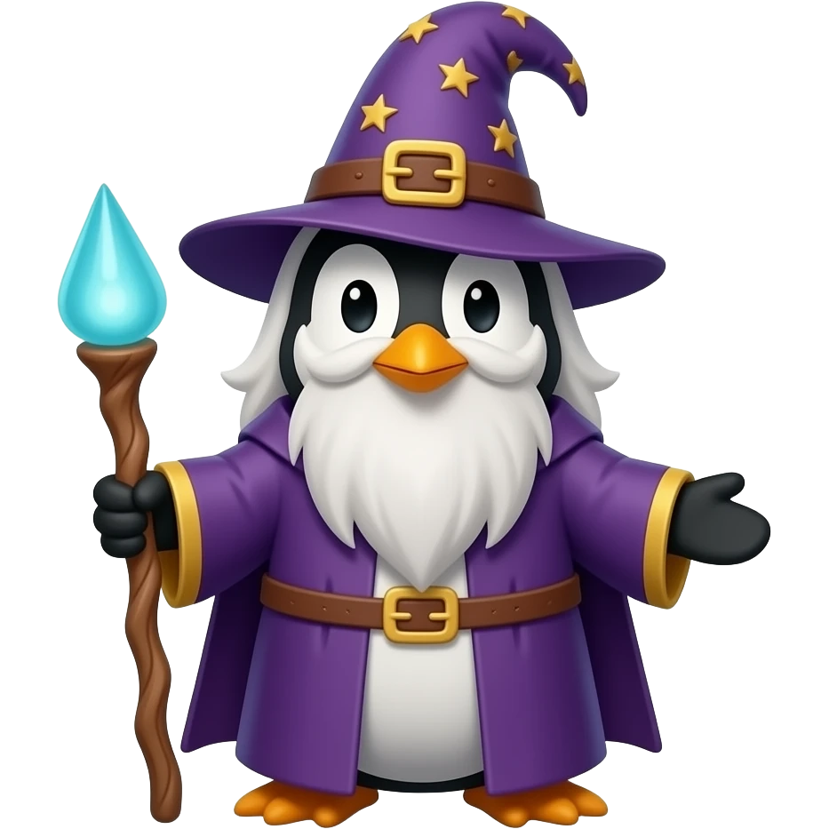 Penguin Wizard emoji