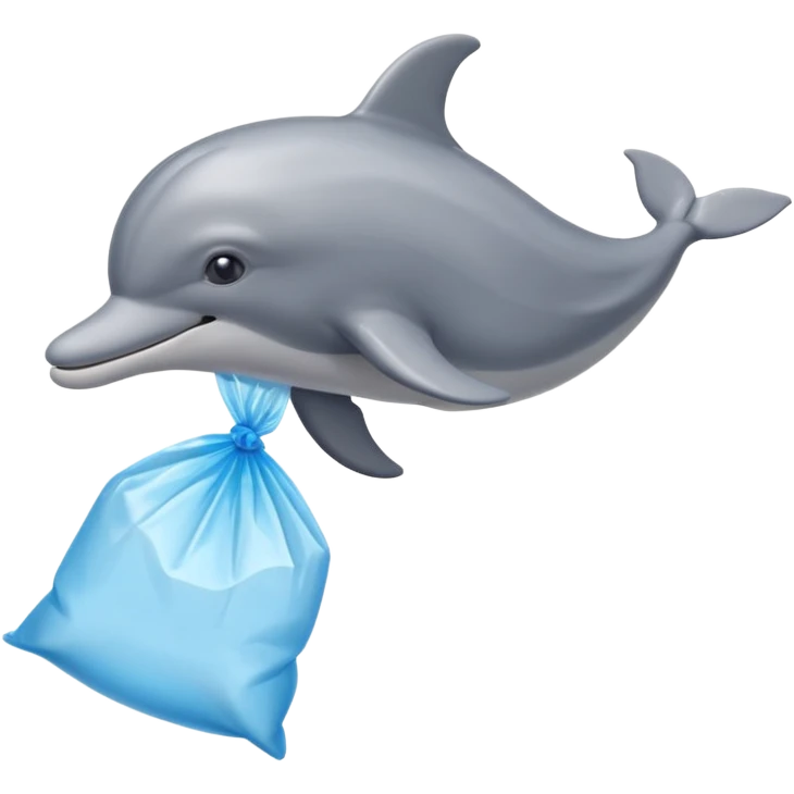 dolphin with plastic bag emoji