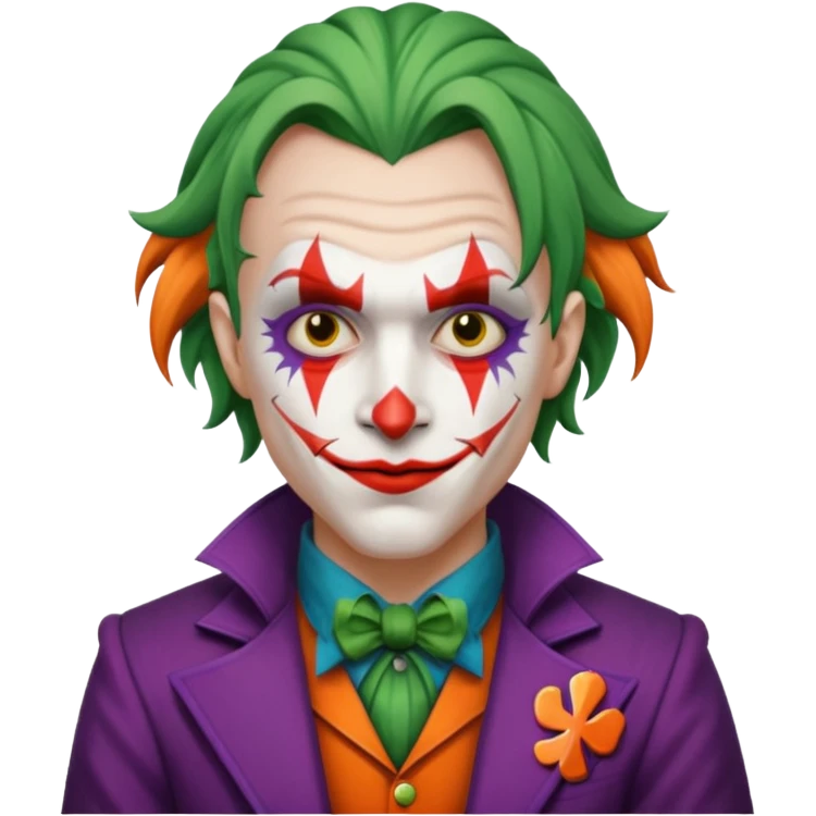 crazy colorful human jolly joker from poker, medieval, vintage emoji