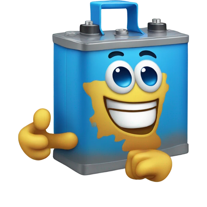 Happy BLUE battery  emoji