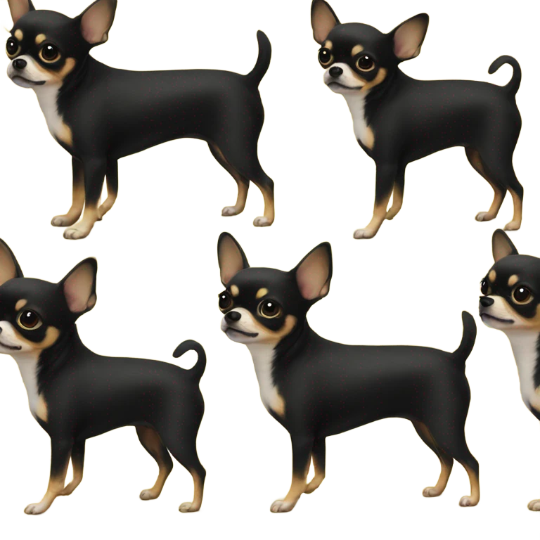 Two chihuahuas black and yellow walking emoji