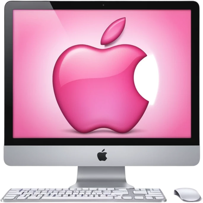 Pink apple computer open emoji