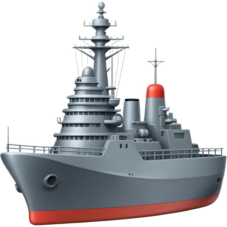 A warship emoji