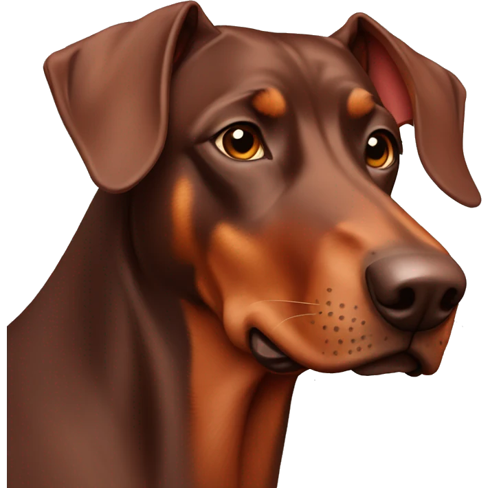 Male red Doberman with floppy ears emoji