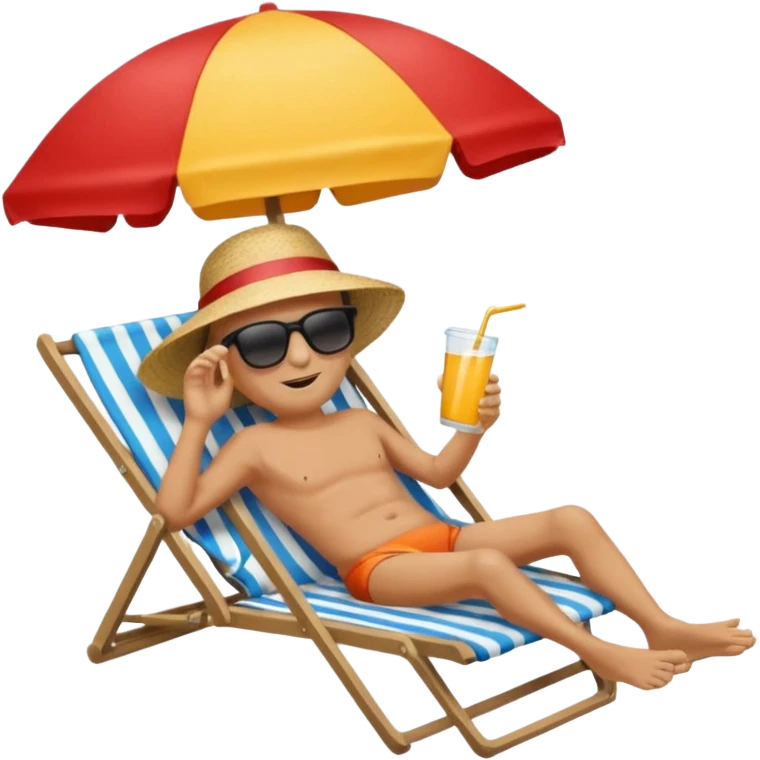 an emoji that is representative for someone who is old, retired and is lying in an sun-chair at the beach to recover from retiring-stress emoji