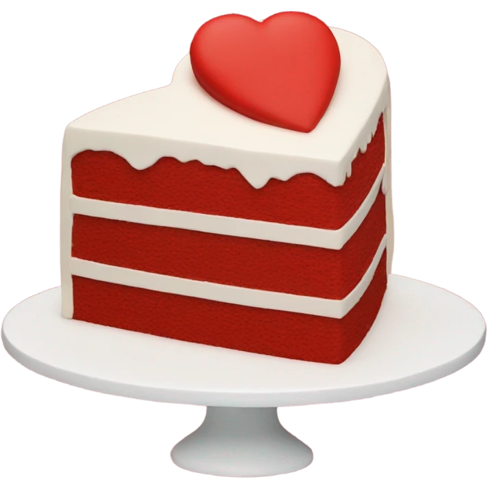 red heart shaped cake emoji