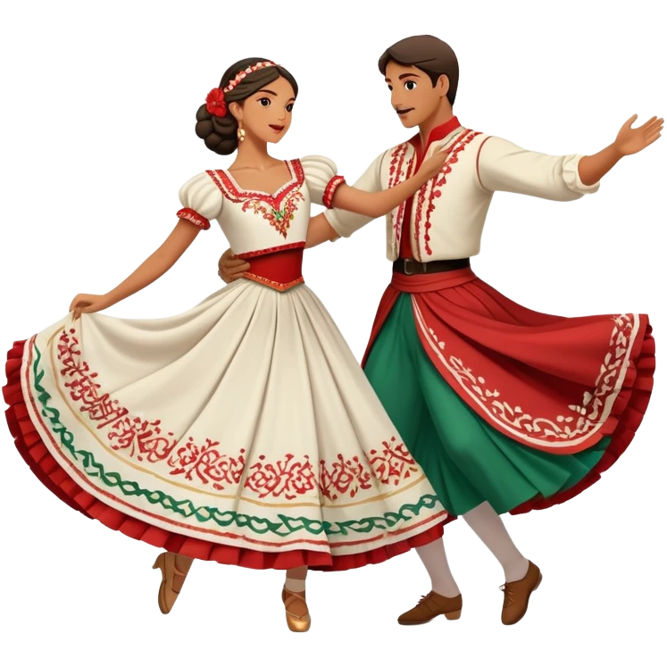 cinematic-realistic-scene-of-two-male and female dancers-performing-the-tarantella,-dressed-in-flowing-traditional-italian costumes-with-detailed-embroidery-and-dynamic-skirts,-captured-in-festive-motion-with-warm,-lively-lighting emoji