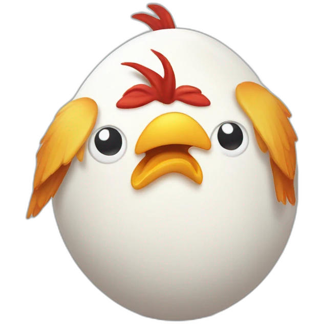 White chicken egg. Lying in his underpants. One arm supports the head, the other holds the floor. The face is playful, there are demon horns on the head. emoji