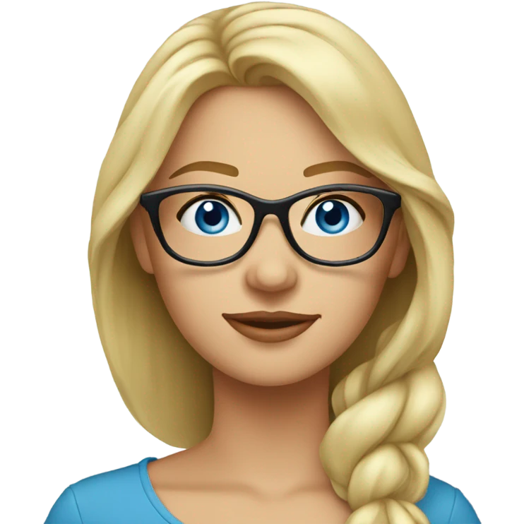 Real pretty blonde woman, blue eyes, wearing glasses - SIDE PROFILE  emoji