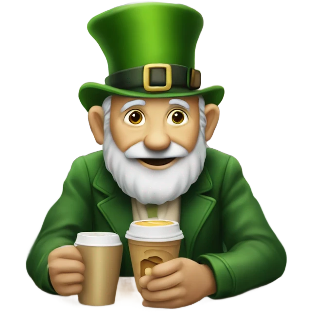 Old Leprechauns at a cafe emoji