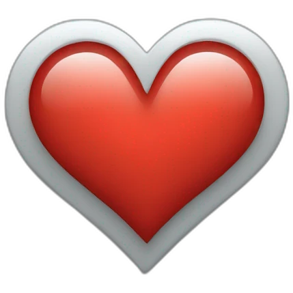 Heart- half grey half red emoji