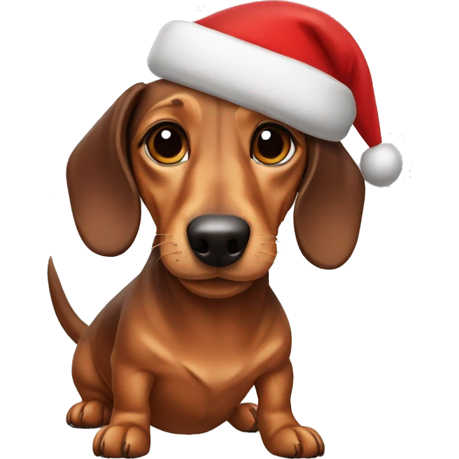 Dachshund in a Santa hat emoji