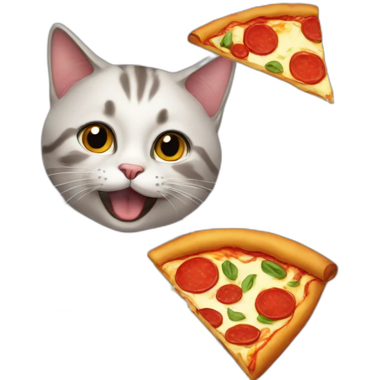 cat eating pizza emoji