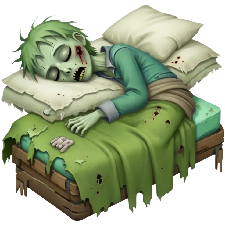 sleeping zombie with zzz emoji