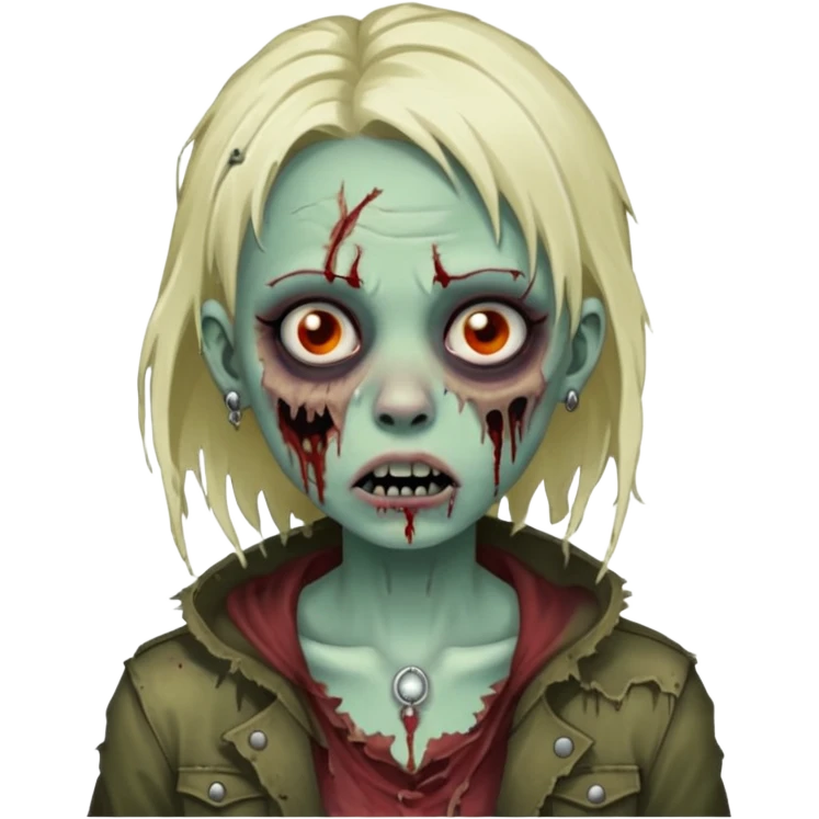 Zombie girl with a septum piercing emoji