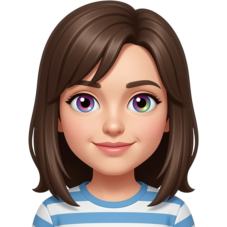 ode eyes pink and sky mixed brown emoji