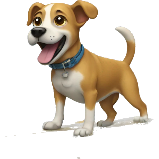 A dog surfing emoji