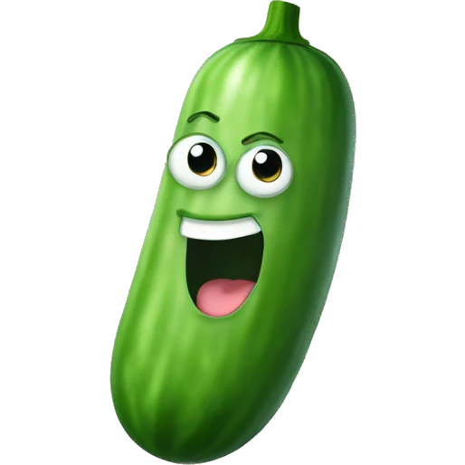 Cucumber is cheerful emoji