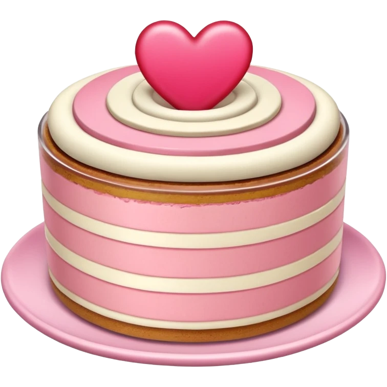 Pink Tiramisu With Heart emoji