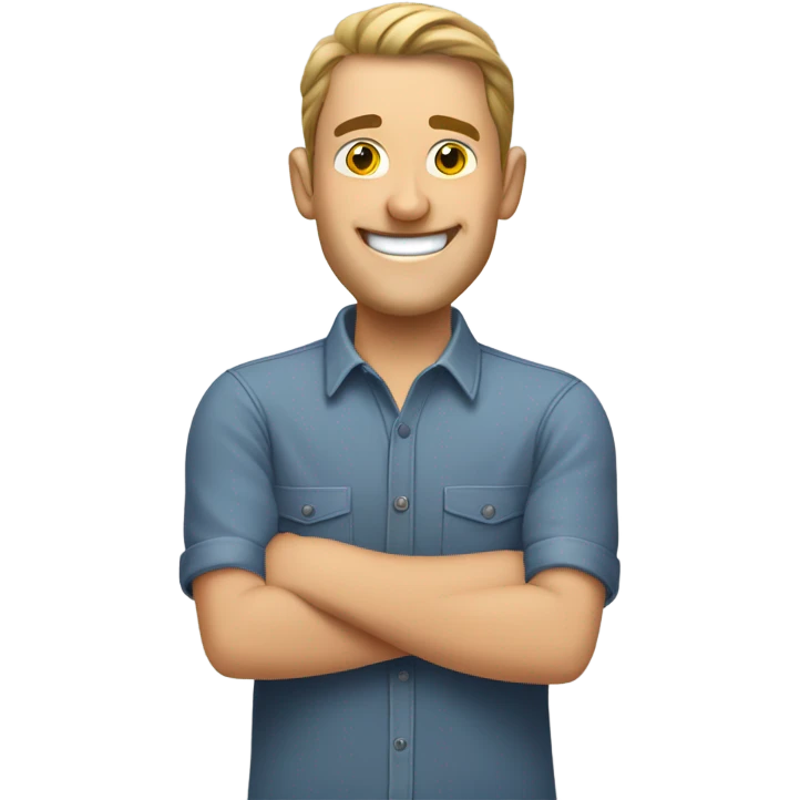 white guy looking happily at his watch emoji