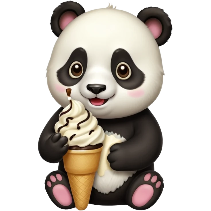 Panda eating ice cream emoji