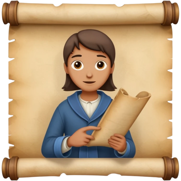 person with old scroll judgment. emoji
