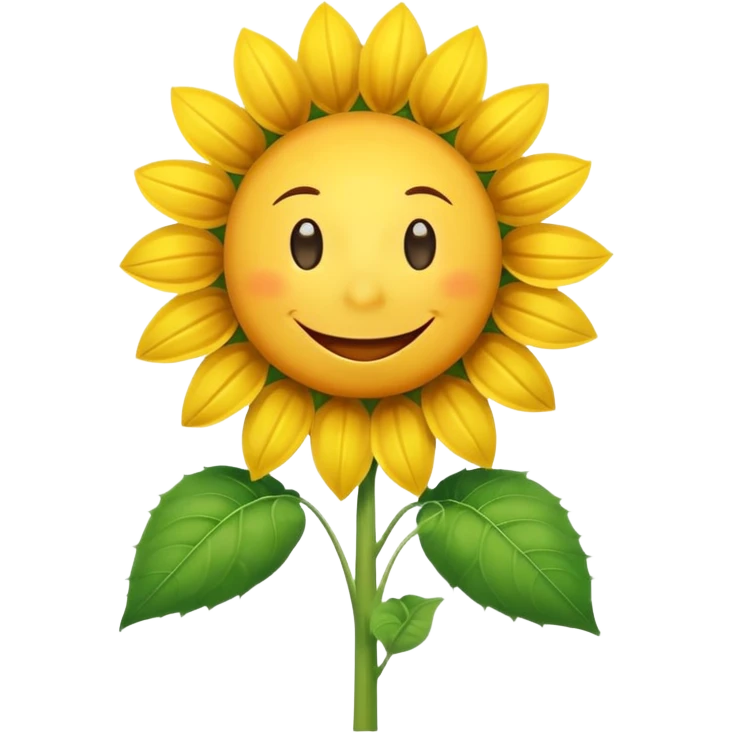 A happy sunflower with a big smile, soaking up the summer sun. emoji