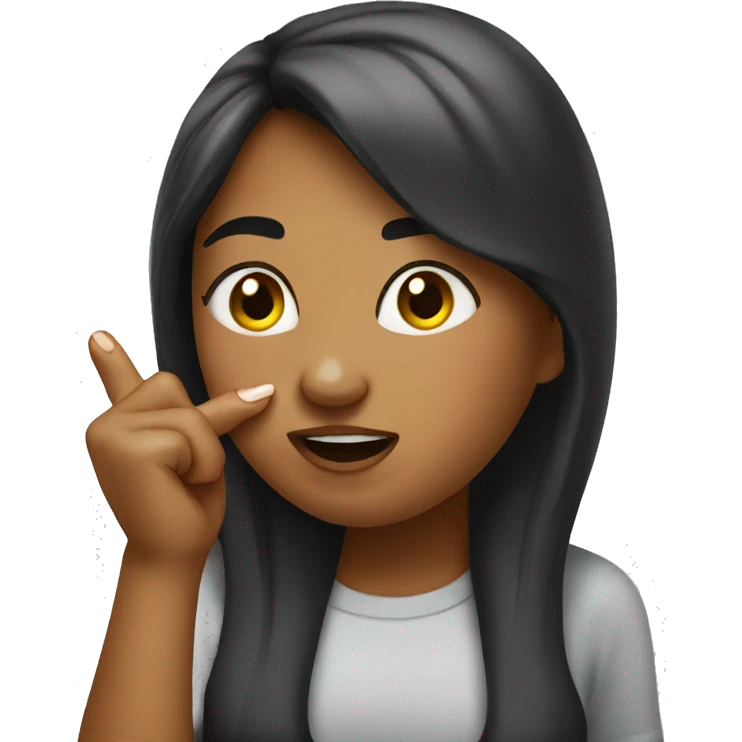 Girl biting her nail in a sassy way emoji