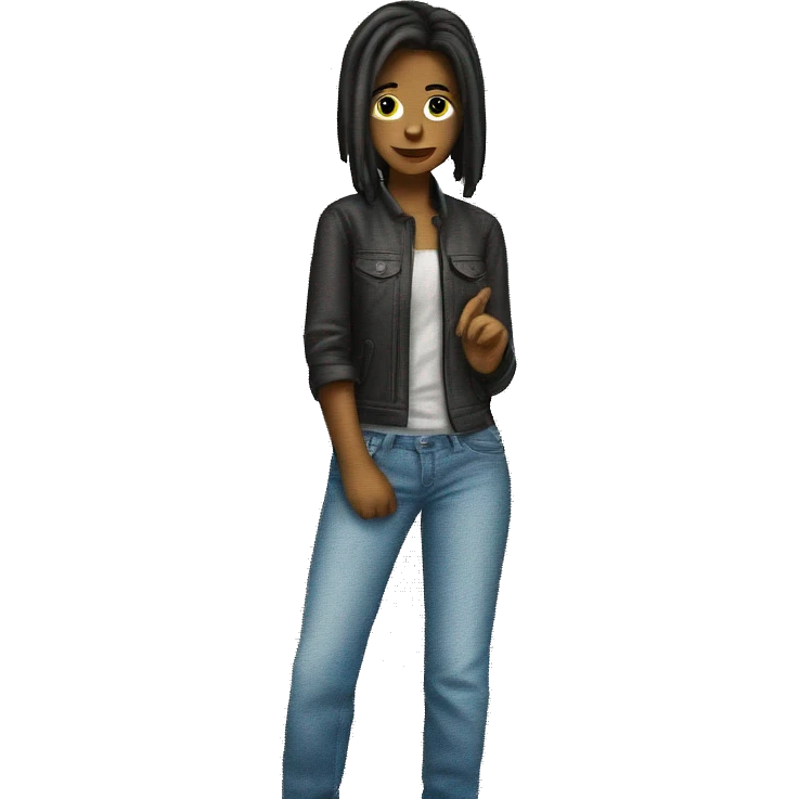 adventurous girl explores wilderness emoji